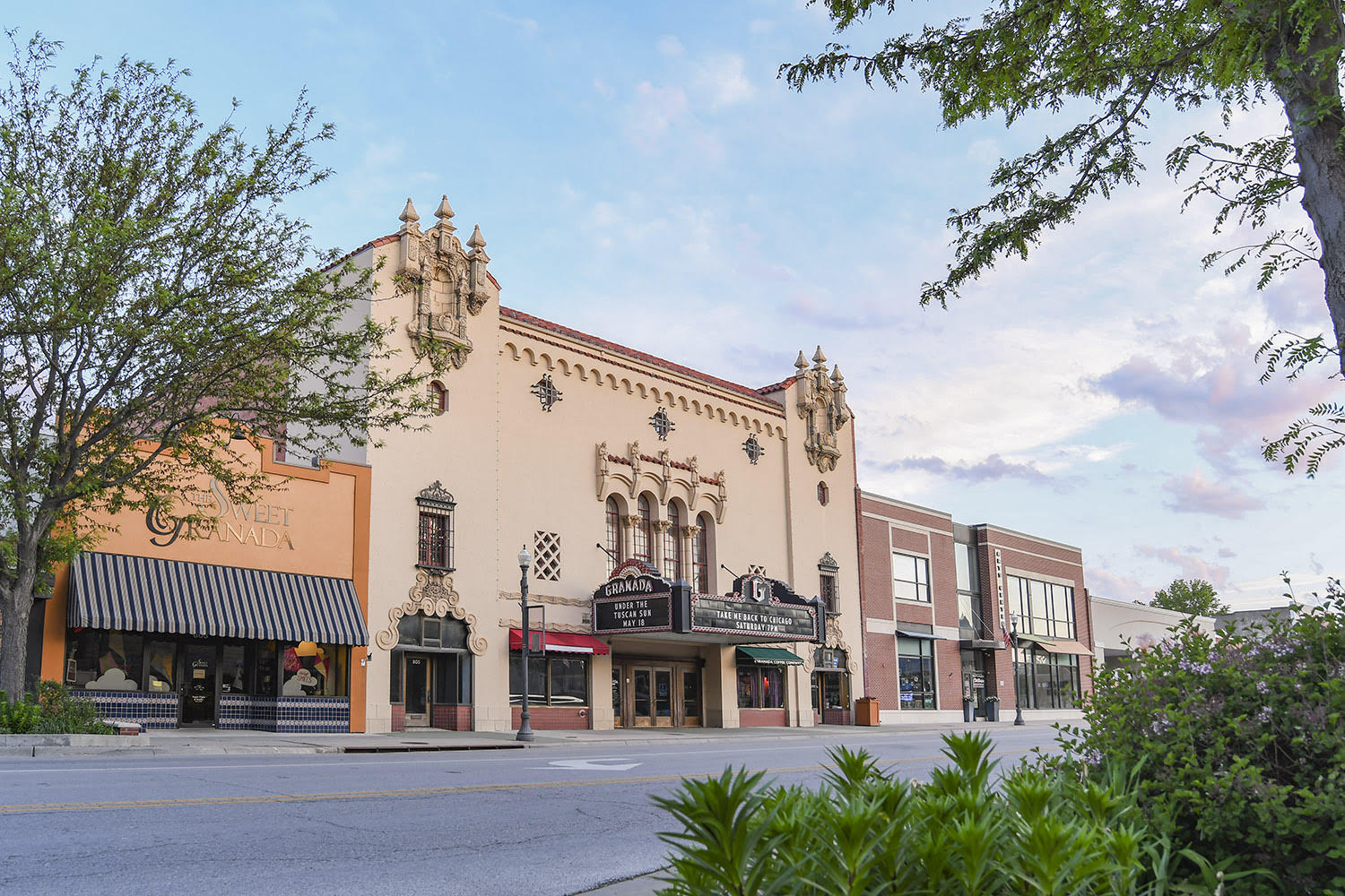 Sweet Granada Chocolate Cafe, Granada Theatre, and Emporia Arts Center in Emporia, Kansas
